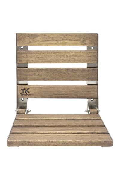 Tahtakale Krom Katlanabilir Banyo Oturağı Koyu Meşe