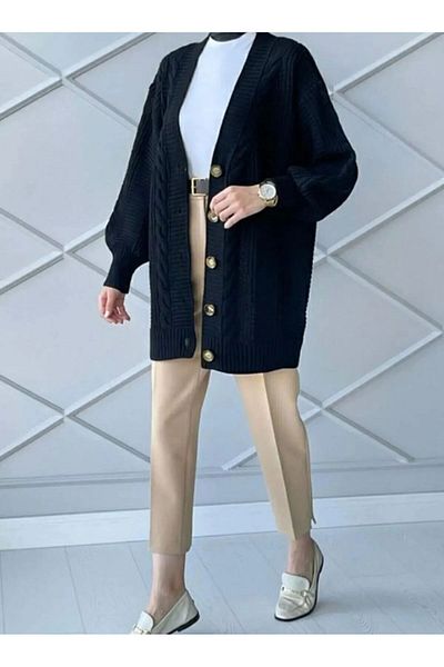 MODA MHE FASHION MH NEW SEASON Γυναικεία χειμωνιάτικα μαλλιά πλεκτά κοντά πλεκτά Ζακέτα STONE