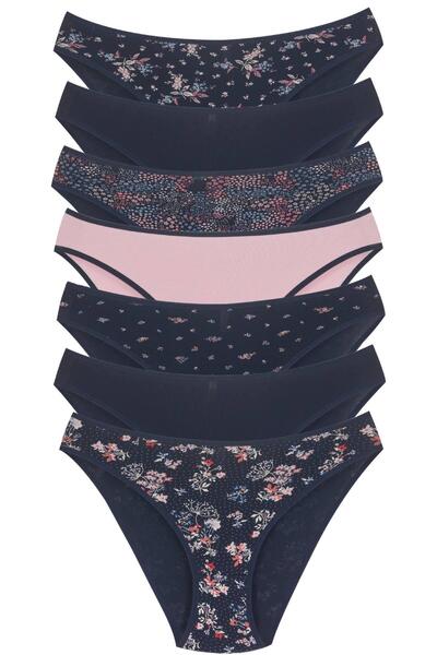 Newlilla 18001-1 Women's 7-Pack Flowers Bikini Panties V6