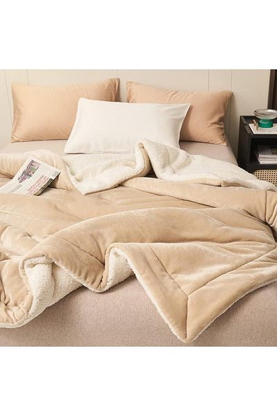 Mulberry Sherpa Fleece Blanket Double Sided Double Size 220x240 cm