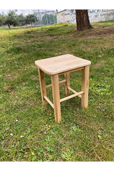 SevillaConcept Ahşap Tabure Ahşap Sandalye 40 Cm Yükseklik (GÜRGEN AĞACI)