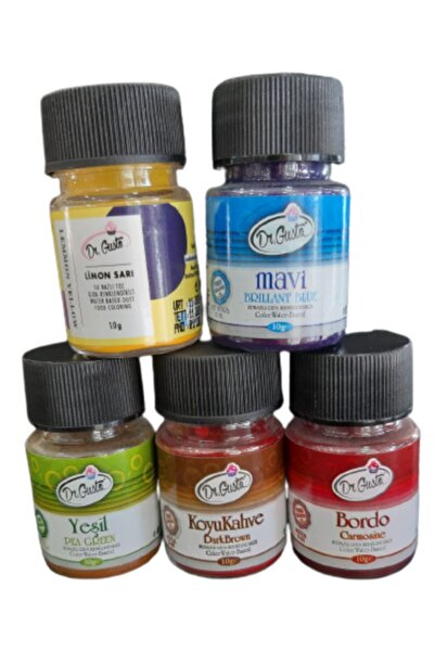 Dr. Gusto Dr Gusto 5 Li Set Koyu Kahve / Bordo / Limon Sarı / Mavi / Yeşil Su...