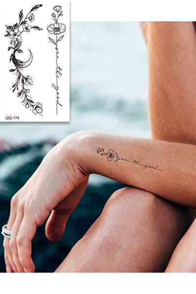 BP Tattoo Minimal Çiçek Ve Yazı Dövmesi