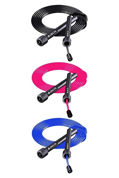 Delta Tek Ebat 3 Adet Uzunluğu Ayarlanabilir Deluxe Atlama Ipi Seti (siyah - ...