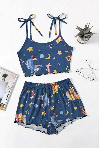 PEMBİŞ HOMEWEAR Set pantaloni scurți cu nervuri Angelina Winnie The Pooh