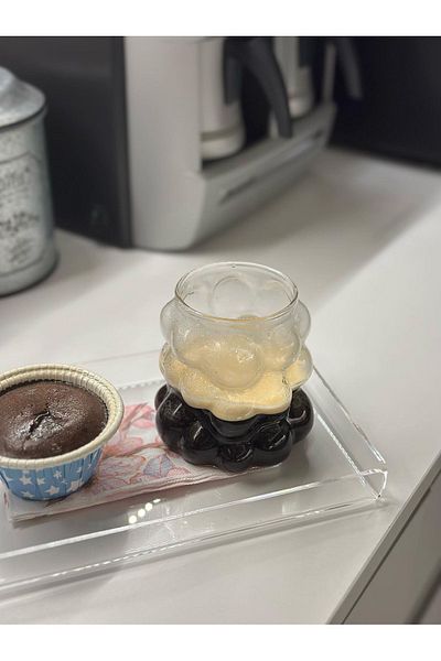 M Mimoza Park 2 bucăți cupe din borosilicat rezistent la căldură în formă de mărgele | cafea și ceașcă de prezentare |   Pahar de borosilicat