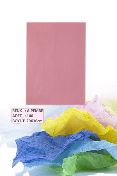 OLİ Art A4 Colored Plush Paper - 100 Pieces Light Pink Tissue Paper