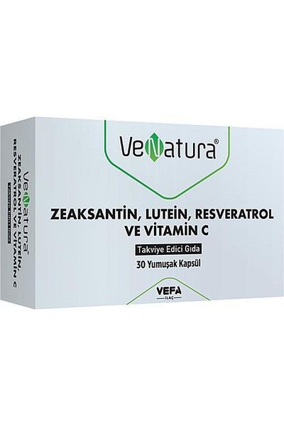 VeNatura Zeaxanthin Lutein - Resveratrol and Vitamin C Food Supplement 30 Soft Capsules
