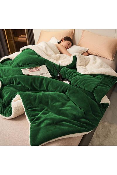 Mulberry Sherpa Fleece Blanket Double Sided Single 160x220 cm