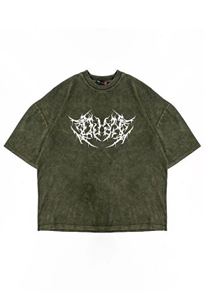 Sekizbiraltı Πράσινο λευκό μπλουζάκι με στάμπα με στάμπα Unisex