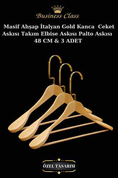 Manken İstanbul 3 штуки 48 см золоті італійські гачки з масиву дерева для одя...