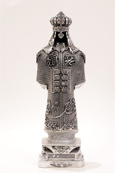 Hediye Seviyorum Zırh Biblo 30 Cm Gümüş