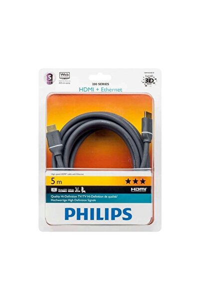 Philips 4k Ultra Hd, 3d Ağ Destekli, Hdmı Ethernet Kablo, 5 Metre, Altın Uçlu, Swv4434s
