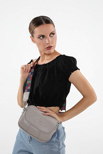 HNB ÇANTA Women's Crossbody Shoulder Bag Mv028 Gray