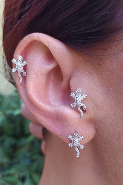 Salyangoz Company Kertenkele Figürlü Cerrahi Çelik Helix,tragus Piercing