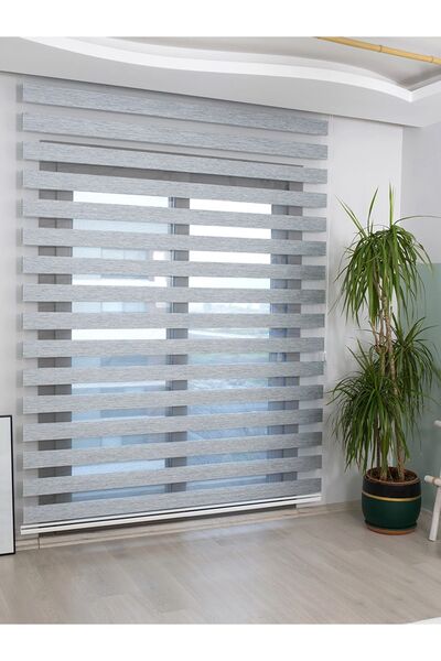 VENASSA GRİ BAMBU ZEBRA STOR GÜNEŞLİK PERDE