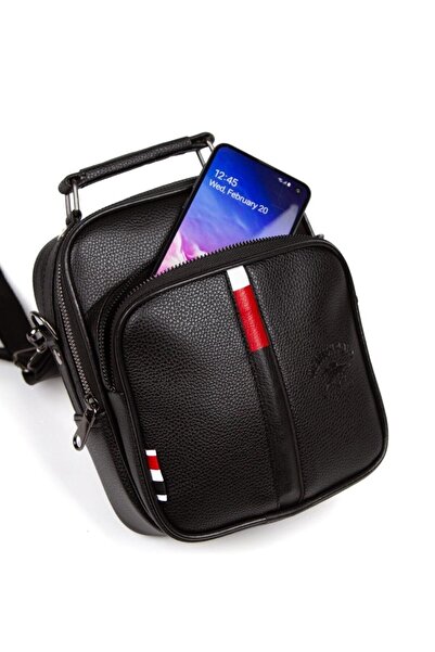 NEWISH POLO ACCESSORIES Чорна шкіряна сумка через плече Baglina