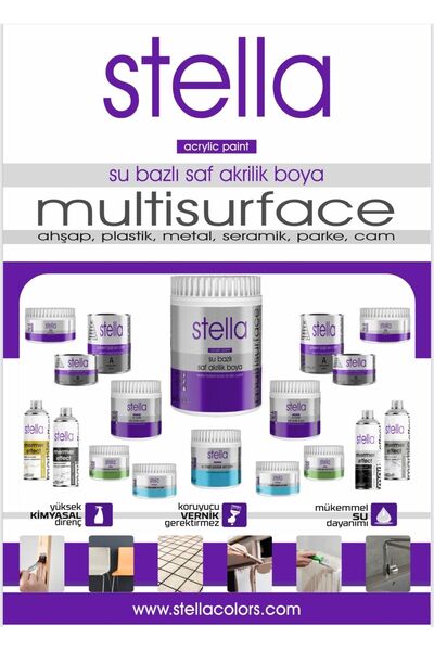 Stella Set 1 Lt siyah + beyaz efekt + solvent sıvı cam + moher rulo + rulo ucu