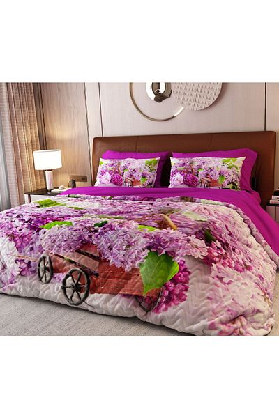 ALACA HOME COLLECTİON طقم بيكيه رمال أرجواني مكون من 6 قطع للفصول الأربعة مصنوع من الساتان القطني بنسبة 100%