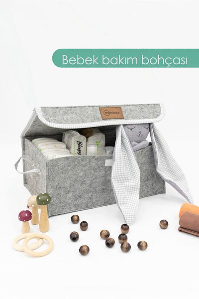 mordesign Felt Organizer with Lid for Newborn - In-Cabinet Laundry/Toy Organizer