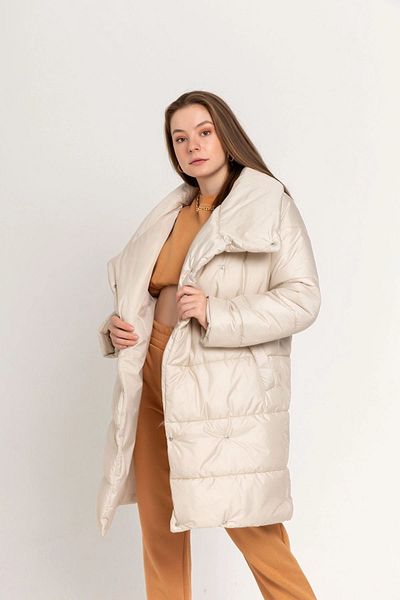 REKA MODA Palton pentru damă, din material matlasat, cu potrivire lejeră, guler șal, închidere cu apăsare, haină puf pentru femei