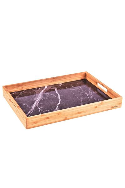 Bambum Marbella Marble Patterned Tray Medium Size 39,5x28x4,5cm