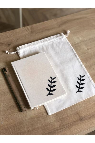 Hayat Ağacı Atölyesi Branch Printed Canvas Notebook