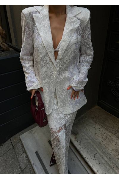 Friday Mood Lace Women's Jacket and Skirt Set