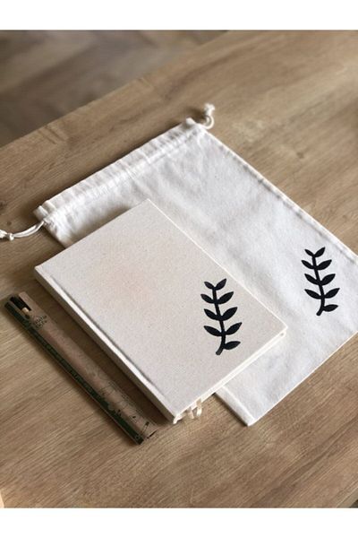 Hayat Ağacı Atölyesi Branch Printed Canvas Notebook