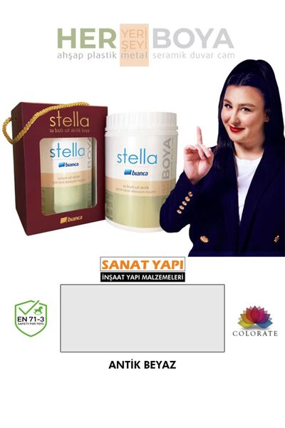 Bianca Stella Su Bazlı Akrilik Boya Antik Beyaz