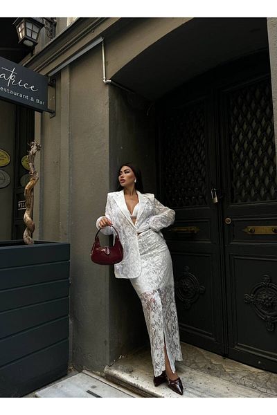 Friday Mood Lace Women's Jacket and Skirt Set