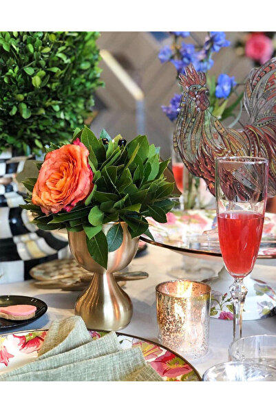 MOENA Studio Dekoratif Eskitme Altın Kaplama Metal Çiçeklik