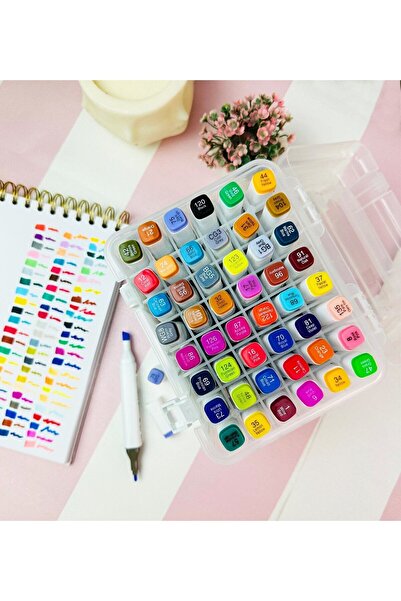 YLDZ Touch Twin 48 Parça Çift Taraflı Profesyonel Marker Boya Kelem Seti