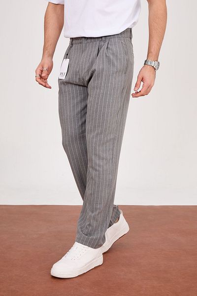 Tarz Cool Thin Striped Baggy Fabric Pants