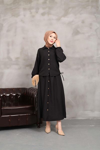 Nergis Neva Butik Cekmeli Side Detailed Suit Set