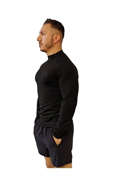 Man Of Man Чорна активна футболка для чоловіків, для бігу, фітнесу, важкої атлетики, не пропускає піт