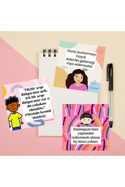 Fatofotofan Study Motivation Card for Children - Set of 3
