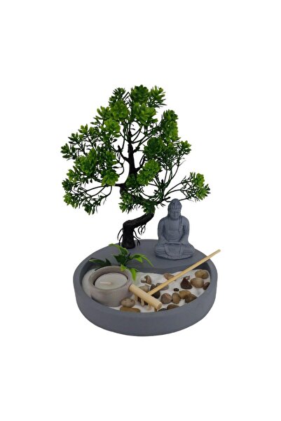 T.Concept Mini Buda Heykeli Yuvarlak Zen Bahçesi