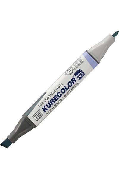 Zig Kurecolor Kc-3000 Twin S - Orange and Gray Pen Set with Number 825