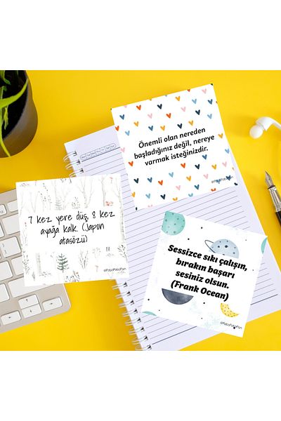 Fatofotofan Super 3-Piece Motivation Card Set for Study