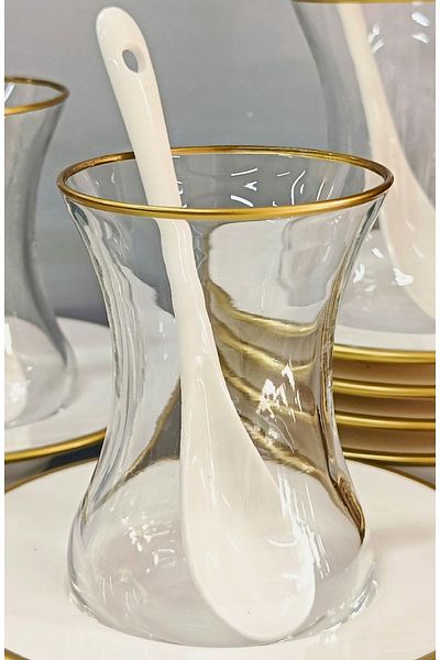 SAMSA 6 pieces of premium porcelain tea, sugar, sauce, spice, honey, jam spoon 6 pieces of porcelain spoon