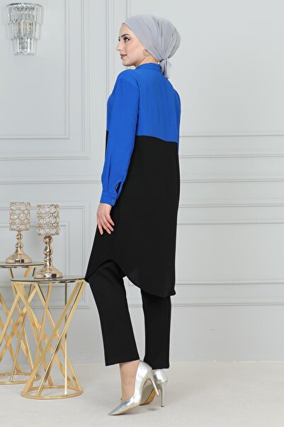 Modamihram Индигова туника 6098 - Детайлен цип