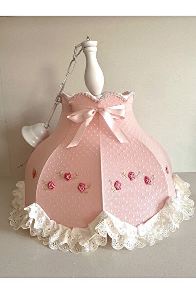 LULUAVİZEM Patentli Elde Yıkanabilir Başlık İşleme Güllü Pudra Tekli Sarkıt Avize