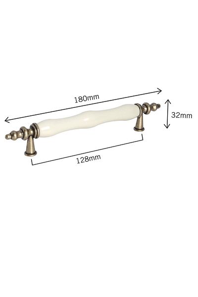Porcellana Perla مقبض بورسلين لخزانة درج أثاث المطبخ مقبض للأطفال Asos128mm- كريمي- Antique-stk0720
