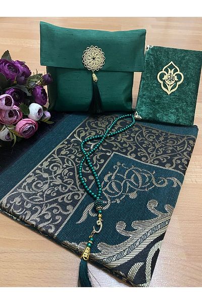 AYHANHOME Set de covoare de rugăciune Gift Dowry cu 4-Plus Slub Bag