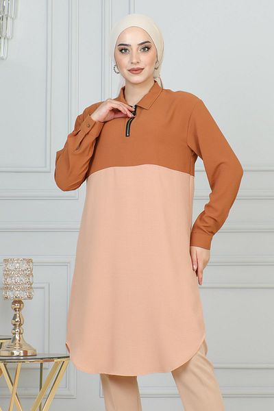 Modamihram Tunica Tan 6098 - Fermoar Detaliat