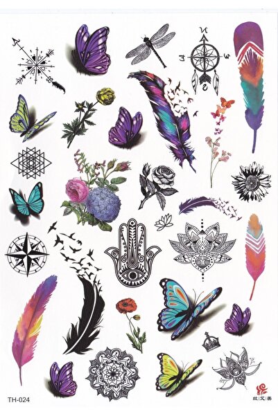 BP Tattoo Kuş Tüyü Geçici Dövme