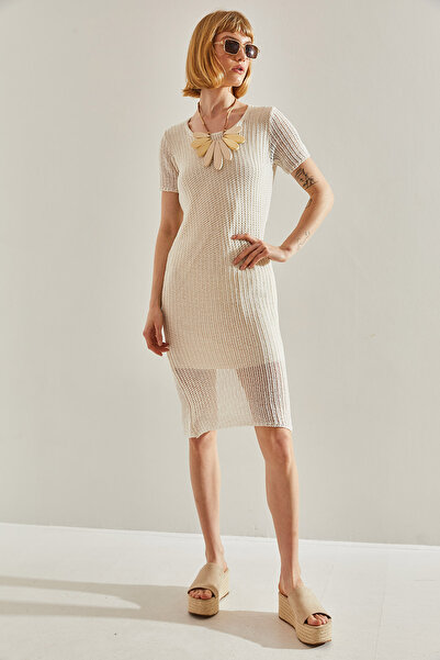 Bianco Lucci Gefüttertes Damen-Strickkleid - 20246122