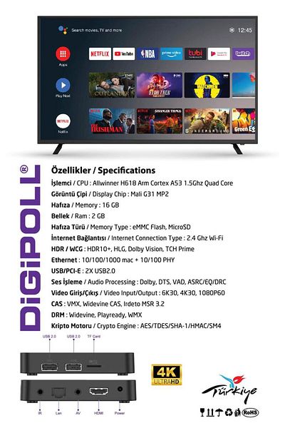 Digipoll GO1 4K Ultra HD Android TV Box - Featured and Comfortable Cutting