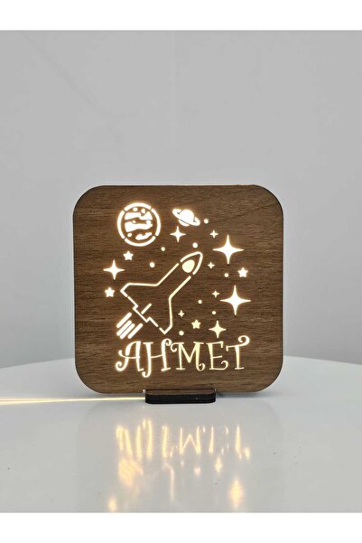 Genel Markalar Ahşap Işıklı Çocuk Genç Yetişkin Odası Şık Tasarım Gece Lambas...